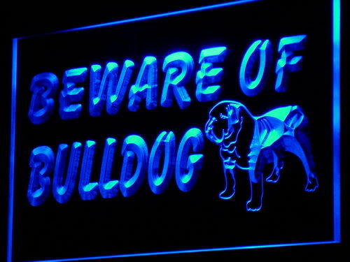 Beware of Bulldog Display Dog Neon Light Sign